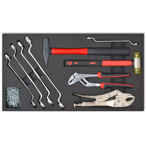 Workshop Tool Trolley with 1125 Tools Steel Red with Movable 7-drawer and Integrated Lock Tool Set Multi-Functional Toolbox
