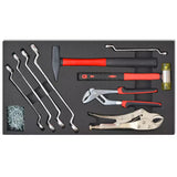 Workshop Tool Trolley with 1125 Tools Steel Red with Movable 7-drawer and Integrated Lock Tool Set Multi-Functional Toolbox