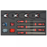 Workshop Tool Trolley with 1125 Tools Steel Red with Movable 7-drawer and Integrated Lock Tool Set Multi-Functional Toolbox