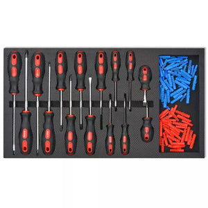 Workshop Tool Trolley with 1125 Tools Steel Red with Movable 7-drawer and Integrated Lock Tool Set Multi-Functional Toolbox