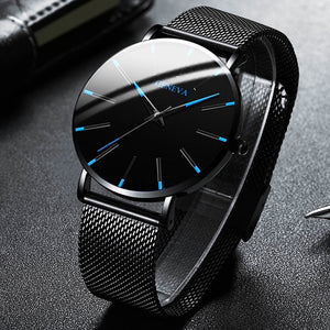 Men's stainless steel quartz watch