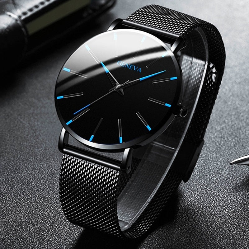 Men's stainless steel quartz watch