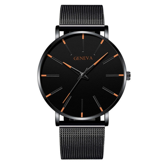 Men's stainless steel quartz watch