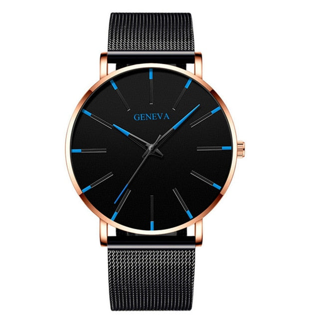 Men's stainless steel quartz watch