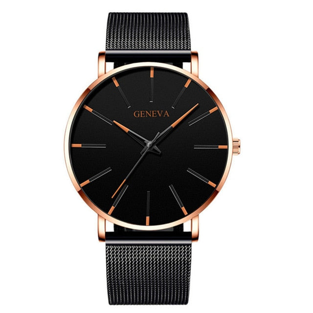 Men's stainless steel quartz watch