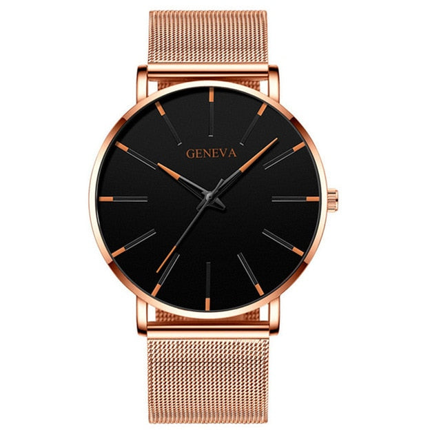 Men's stainless steel quartz watch
