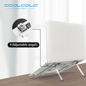 Aluminum laptop stand with adjustable height