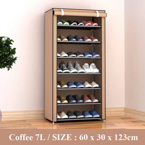 Multi Layer Shoes Rack Detachable Dust Proof Non Woven Fabric Shoe Cabinet
