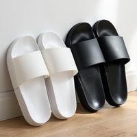 Summer Home Men Slippers Simple Black White Shoes