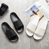 Summer Home Men Slippers Simple Black White Shoes