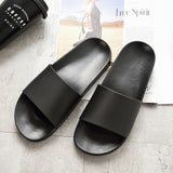 Summer Home Men Slippers Simple Black White Shoes