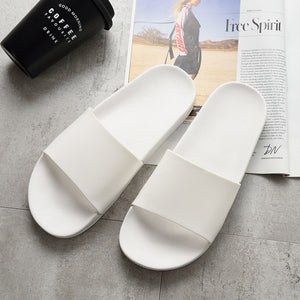 Summer Home Men Slippers Simple Black White Shoes