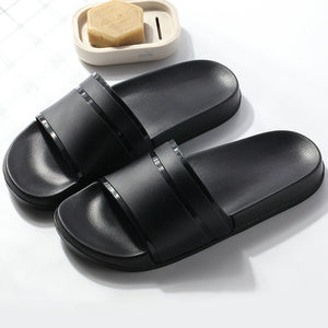 Summer Home Men Slippers Simple Black White Shoes