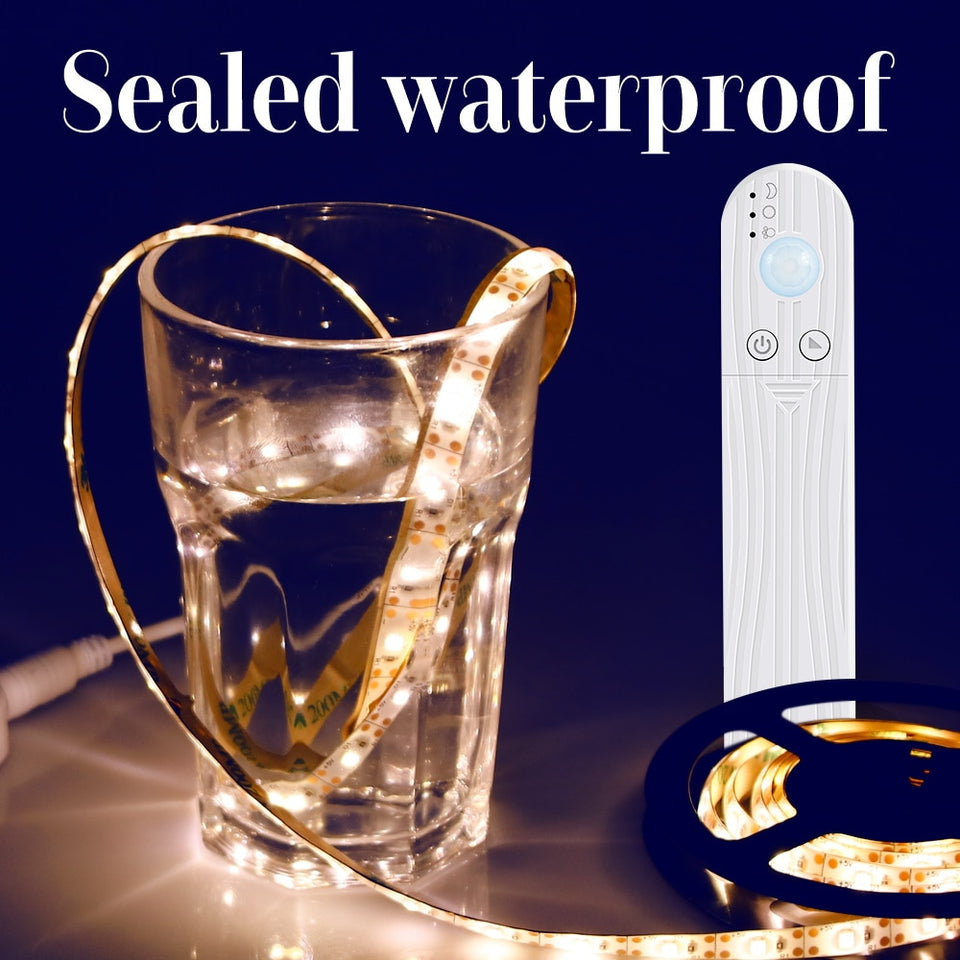 Cabinet Light Tape LED Motion Sensor LED Strip Light Waterproof Wireless
