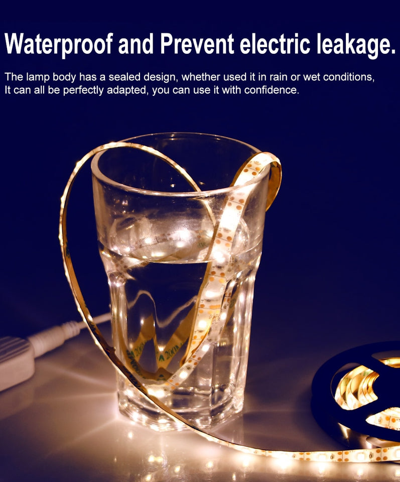 Cabinet Light Tape LED Motion Sensor LED Strip Light Waterproof Wireless