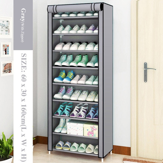 Multi Layer Shoes Rack Detachable Dust Proof Non Woven Fabric Shoe Cabinet